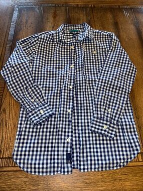 GAP Blue Gingham Button-Down Shirt